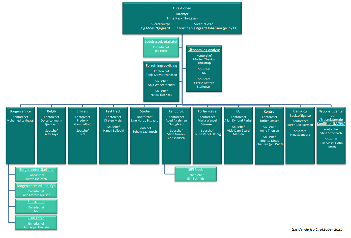 SIRIs organisationsdiagram